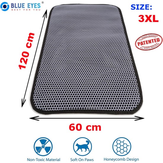 Blue Eyes Cat Litter Tray Mat, Cat Mat 40 x 60 cm, Cat Litter Tray Mat, Honeycomb Design, Waterproof Double Layer Design, Honeycomb Mat (Grey-6040) Blue Eyes Cat Litter Tray Mat, Cat Mat 40 x 60 cm, Cat Litter Tray Mat, Honeycomb Design, Waterproof Double Layer Design, Honeycomb Mat (Grey-6040)
