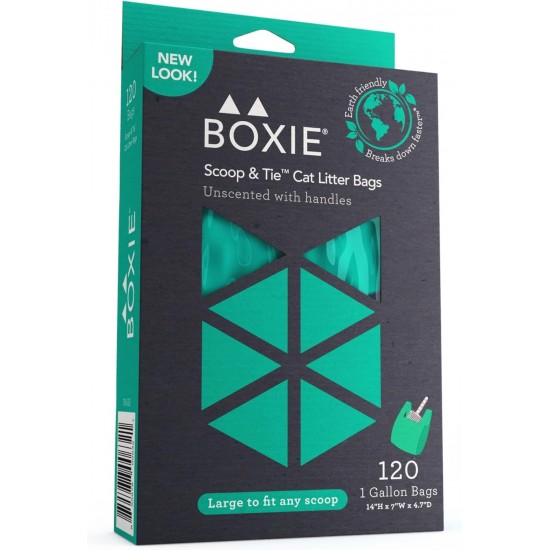 Boxiecat Boxie® Sustainable Scoop & Tie™ Pet Waste Bags, Pack of 120 (Pack of 1) Boxiecat Boxie® Sustainable Scoop & Tie™ Pet Waste Bags, Pack of 120 (Pack of 1)