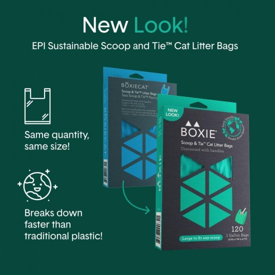 Boxiecat Boxie® Sustainable Scoop & Tie™ Pet Waste Bags, Pack of 120 (Pack of 1) Boxiecat Boxie® Sustainable Scoop & Tie™ Pet Waste Bags, Pack of 120 (Pack of 1)