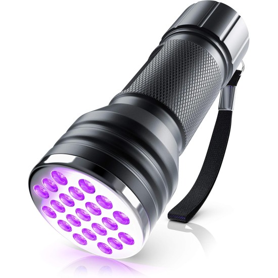 Brandson - Pet Urine Detector - LED UV Blacklight Torch - UV Blacklight Torch - Ultraviolet Light with 21x LEDs - Energy Efficiency Class A - High Illumination Area Luminous Intense