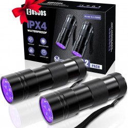 COSOOS 2 x UV Black Light Torch, Mini UV Lamp Pets Urine Detector with 12 LEDs for Urine Stains of Dogs, Bed Bugs and Scorpions. (Batteries not included) COSOOS 2 x UV Black Light Torch, Mini UV Lamp Pets Urine Detector with 12 LEDs for Urine Stains of Dogs, Bed Bugs and Scorpions. (Batteries not included)