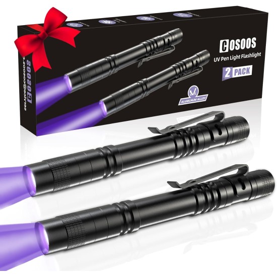 COSOOS 2 x UV Black Light Torch, Mini UV Lamp Pets Urine Detector with 12 LEDs for Urine Stains of Dogs, Bed Bugs and Scorpions. (Batteries not included) COSOOS 2 x UV Black Light Torch, Mini UV Lamp Pets Urine Detector with 12 LEDs for Urine Stains of Dogs, Bed Bugs and Scorpions. (Batteries not included)
