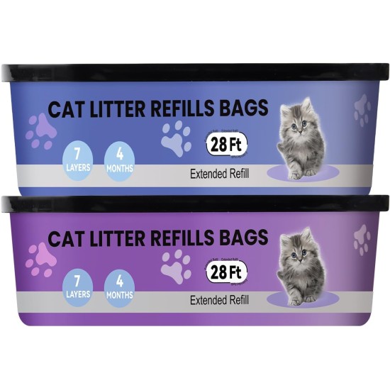 Cartridge Compatible with Your Cat Genie Litter Standard, Plus and XL Cat Litter Bucket Refills, 28ft 2-Pack / Superior Odour Control Cartridge Compatible with Your Cat Genie Litter Standard, Plus and XL Cat Litter Bucket Refills, 28ft 2-Pack / Superior Odour Control