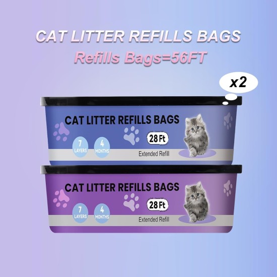 Cartridge Compatible with Your Cat Genie Litter Standard, Plus and XL Cat Litter Bucket Refills, 28ft 2-Pack / Superior Odour Control Cartridge Compatible with Your Cat Genie Litter Standard, Plus and XL Cat Litter Bucket Refills, 28ft 2-Pack / Superior Odour Control