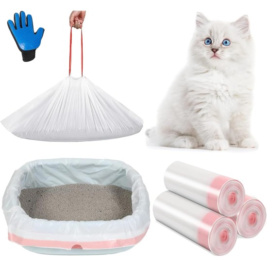 Cat Litter Bag + Care Massage Gloves, Cat Litter Tray Bag for Cat Litter Tray/Litter Box Bag Inserts, for Easy Change of Cat Litter, 30 Pieces 915 x 457 mm Cat Litter Bag + Care Massage Gloves, Cat Litter Tray Bag for Cat Litter Tray/Litter Box Bag Inserts, for Easy Change of Cat Litter, 30 Pieces 915 x 457 mm