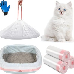 Cat Litter Bag + Care Massage Gloves, Cat Litter Tray Bag for Cat Litter Tray/Litter Box Bag Inserts, for Easy Change of Cat Litter, 30 Pieces 915 x 457 mm Cat Litter Bag + Care Massage Gloves, Cat Litter Tray Bag for Cat Litter Tray/Litter Box Bag Inserts, for Easy Change of Cat Litter, 30 Pieces 915 x 457 mm