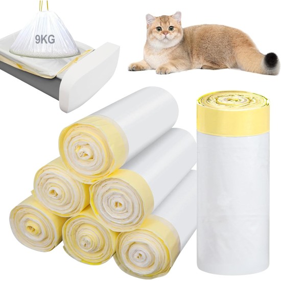 Cat Litter Box Bags, Pack of 120 Thickened Self-Cleaning, Cat Litter Box Bin Bags with Drawstrings, Liquid-Proof, Tear-Resistant Cat Litter Tray Liners, Durable Cat Litter Bag (58 × 35 cm) Cat Litter Box Bags, Pack of 120 Thickened Self-Cleaning, Cat Litter Box Bin Bags with Drawstrings, Liquid-Proof, Tear-Resistant Cat Litter Tray Liners, Durable Cat Litter Bag (58 × 35 cm)