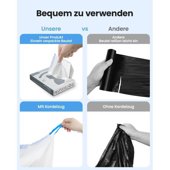 Cat Litter Box Rubbish Bag, Cat Litter Tray Bin Bag, Litter Box Bag with Drawstrings for Automatic Cat Litter Box Liners, Pack of 20 Cat Litter Box Rubbish Bag, Cat Litter Tray Bin Bag, Litter Box Bag with Drawstrings for Automatic Cat Litter Box Liners, Pack of 20