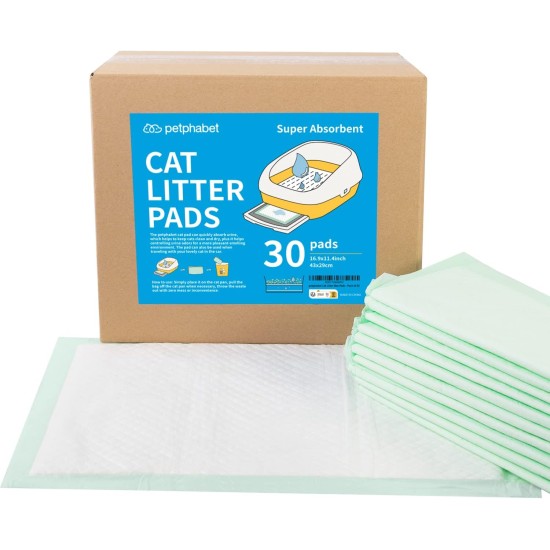 Cat Litter Pads Cat Litter Tray Pads Training Pads for Cats 16.9" x 11.4" Pack of 30