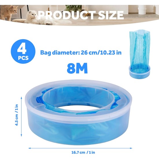 Cat Litter Refills, Pack of 6 Refill Cassettes for Cat Litter Disposal Bucket, Refill Cassettes Alternative Compatible with Litter Genie Refill and Litterlocker Cat Litter Refills, Pack of 6 Refill Cassettes for Cat Litter Disposal Bucket, Refill Cassettes Alternative Compatible with Litter Genie Refill and Litterlocker