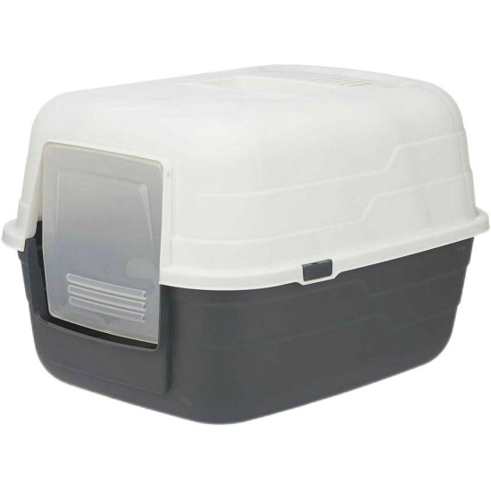 Cat Litter Tray 48 x 32 x 38 cm Charcoal Plastic Pack of 12