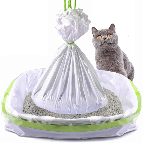 Cat Litter Tray Bag/Bag for Cat Litter Tray/94 x 45 mm, Cat Litter Tray Inserts, Drawstring Bag with Drawstring for Pets, Cats, Dogs, Poop Cat Litter (Pack of 7) Cat Litter Tray Bag/Bag for Cat Litter Tray/94 x 45 mm, Cat Litter Tray Inserts, Drawstring Bag with Drawstring for Pets, Cats, Dogs, Poop Cat Litter (Pack of 7)