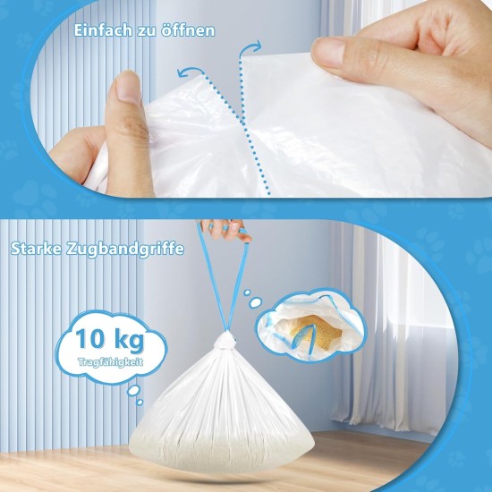 Cat Litter Tray Bags with Drawstrings, Tear-Resistant Cat Litter Box Bags for Cat Litter, Liquid-Proof and Durable - 45 x 50 cm Cat Litter Tray Bags with Drawstrings, Tear-Resistant Cat Litter Box Bags for Cat Litter, Liquid-Proof and Durable - 45 x 50 cm