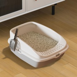 Cat Litter Tray Cat Litter Tray Plastic Cat Litter Box Open Top with Free Scoop Removable Rim Easy Clean 49 x 38 x 23 cm Grey Cat Litter Tray Cat Litter Tray Plastic Cat Litter Box Open Top with Free Scoop Removable Rim Easy Clean 49 x 38 x 23 cm Grey