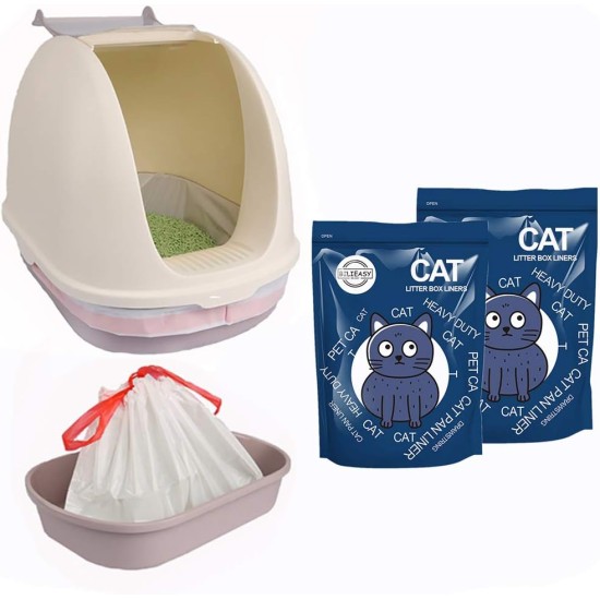 Cat Litter Tray Liners Large with Drawstring, Scratch-Resistant Bags for Medium and Large Litter Trays, 10 Pack (M, 10 Pack) Cat Litter Tray Liners Large with Drawstring, Scratch-Resistant Bags for Medium and Large Litter Trays, 10 Pack (M, 10 Pack)