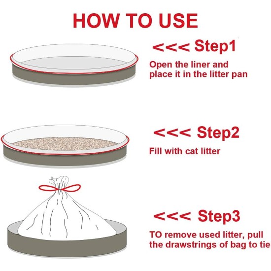 Cat Litter Tray Liners Large with Drawstring, Scratch-Resistant Bags for Medium and Large Litter Trays, 10 Pack (L20 Pack) Cat Litter Tray Liners Large with Drawstring, Scratch-Resistant Bags for Medium and Large Litter Trays, 10 Pack (L20 Pack)