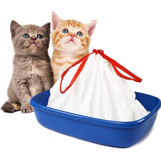 Cat Litter Tray Liners Large with Drawstring, Scratch-Resistant Bags for Medium and Large Litter Trays, 10 Pack (L20 Pack) Cat Litter Tray Liners Large with Drawstring, Scratch-Resistant Bags for Medium and Large Litter Trays, 10 Pack (L20 Pack)