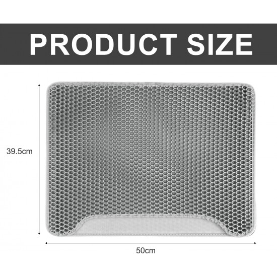 Cat Litter Tray Mat, 40 x 50 cm, Double Layer Cat Litter Tray Mat, Velcro Cat Litter Mat, Easy to Clean, Non-Slip, Durable, Cat Mat, Silver Grey Cat Litter Tray Mat, 40 x 50 cm, Double Layer Cat Litter Tray Mat, Velcro Cat Litter Mat, Easy to Clean, Non-Slip, Durable, Cat Mat, Silver Grey
