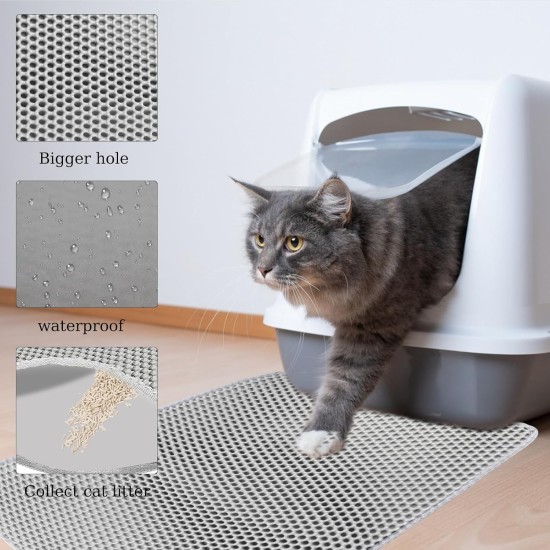 Cat Litter Tray Mat 40 x 50 cm Double Layer Non-Slip Cat Litter Mat Mat Honeycomb Design Cat Litter Tray Mat Waterproof Cat Litter Mat for Waterproof Cat Litter Tray Liner Cat Litter Tray Mat 40 x 50 cm Double Layer Non-Slip Cat Litter Mat Mat Honeycomb Design Cat Litter Tray Mat Waterproof Cat Litter Mat for Waterproof Cat Litter Tray Liner