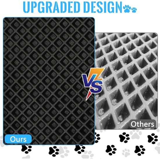 Cat Litter Tray Mat, 46 x 60 cm Honeycomb Design Cat Litter Mat, Waterproof Double Mat Cat Litter Tray, Foldable Cat Litter Mat, Cat Litter Mat, Black Cat Litter Tray Mat, 46 x 60 cm Honeycomb Design Cat Litter Mat, Waterproof Double Mat Cat Litter Tray, Foldable Cat Litter Mat, Cat Litter Mat, Black