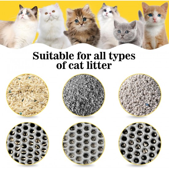 Cat Litter Tray Mat 60 x 45 cm with Velcro Fastener and Large Hole Design, Cat Litter Mat, Double Waterproof and Non-Slip, Cat Litter Mat, Non-Toxic Material, Cat Litter Mat, Black Cat Litter Tray Mat 60 x 45 cm with Velcro Fastener and Large Hole Design, Cat Litter Mat, Double Waterproof and Non-Slip, Cat Litter Mat, Non-Toxic Material, Cat Litter Mat, Black