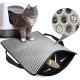 Cat Litter Tray Mat, 61 x 38 cm Honeycomb Double Layer Non-Slip Cat Litter Mat, Waterproof and Urine Proof Cat Mat, Cat Litter Tray for Litter Catcher, Cat Litter Mat, Litter Control [Black]