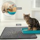 Cat Litter Tray Mat, 61 x 38 cm Honeycomb Double Layer Non-Slip Cat Litter Mat, Waterproof and Urine Proof Cat Mat, Cat Litter Tray for Litter Catcher, Cat Litter Mat, Litter Control [Black]