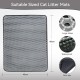 Cat Litter Tray Mat, 61 x 38 cm Honeycomb Double Layer Non-Slip Cat Litter Mat, Waterproof and Urine Proof Cat Mat, Cat Litter Tray for Litter Catcher, Cat Litter Mat, Litter Control [Black]
