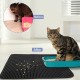 Cat Litter Tray Mat, 61 x 38 cm Honeycomb Double Layer Non-Slip Cat Litter Mat, Waterproof and Urine Proof Cat Mat, Cat Litter Tray for Litter Catcher, Cat Litter Mat, Litter Control [Black]