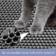 Cat Litter Tray Mat, 61 x 38 cm Honeycomb Double Layer Non-Slip Cat Litter Mat, Waterproof and Urine Proof Cat Mat, Cat Litter Tray for Litter Catcher, Cat Litter Mat, Litter Control [Black]