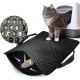 Cat Litter Tray Mat, 61 x 38 cm Honeycomb Double Layer Non-Slip Cat Litter Mat, Waterproof and Urine Proof Cat Mat, Cat Litter Tray for Litter Catcher, Cat Litter Mat, Litter Control [Black]