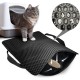 Cat Litter Tray Mat, 61 x 38 cm Honeycomb Double Layer Non-Slip Cat Litter Mat, Waterproof and Urine Proof Cat Mat, Cat Litter Tray for Litter Catcher, Cat Litter Mat, Litter Control [Black]