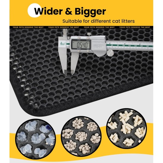 Cat Litter Tray Mat, 76 x 54.5 cm Large Cat Litter Mat, Double Layer Waterproof Cat Mat, Cat Litter Tray, Easy to Clean, Non-Slip Cat Mat on the Floor, Grey Cat Litter Tray Mat, 76 x 54.5 cm Large Cat Litter Mat, Double Layer Waterproof Cat Mat, Cat Litter Tray, Easy to Clean, Non-Slip Cat Mat on the Floor, Grey