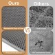 Cat Litter Tray Mat, 90 x 76 cm EVA Cat Litter Mat, Honeycomb Cat Litter Mat, Double Layer, Grey, 1 Side Connected Cat Litter Tray Mat, 90 x 76 cm EVA Cat Litter Mat, Honeycomb Cat Litter Mat, Double Layer, Grey, 1 Side Connected