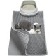 Cat Litter Tray Mat, 90 x 76 cm EVA Cat Litter Mat, Honeycomb Cat Litter Mat, Double Layer, Grey, 1 Side Connected Cat Litter Tray Mat, 90 x 76 cm EVA Cat Litter Mat, Honeycomb Cat Litter Mat, Double Layer, Grey, 1 Side Connected