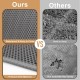 Cat Litter Tray Mat, 90 x 76 cm EVA Cat Litter Mat, Honeycomb Cat Litter Mat, Double Layer, Grey, 1 Side Connected Cat Litter Tray Mat, 90 x 76 cm EVA Cat Litter Mat, Honeycomb Cat Litter Mat, Double Layer, Grey, 1 Side Connected