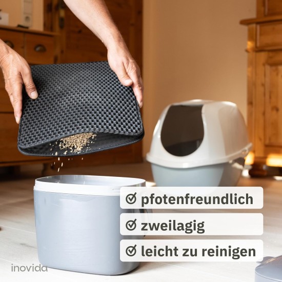 Cat Litter Tray Mat Black XS: Cat Mat Cat Litter Tray 30 x 40 cm Washable Extra Small - Cat Litter Collection Mat - Space-Saving Cat Litter Tray Mat - Cat Litter Tray Mat Inovida Cat Litter Tray Mat Black XS: Cat Mat Cat Litter Tray 30 x 40 cm Washable Extra Small - Cat Litter Collection Mat - Space-Saving Cat Litter Tray Mat - Cat Litter Tray Mat Inovida
