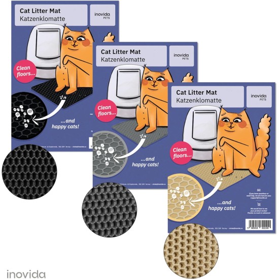Cat Litter Tray Mat Black XS: Cat Mat Cat Litter Tray 30 x 40 cm Washable Extra Small - Cat Litter Collection Mat - Space-Saving Cat Litter Tray Mat - Cat Litter Tray Mat Inovida Cat Litter Tray Mat Black XS: Cat Mat Cat Litter Tray 30 x 40 cm Washable Extra Small - Cat Litter Collection Mat - Space-Saving Cat Litter Tray Mat - Cat Litter Tray Mat Inovida