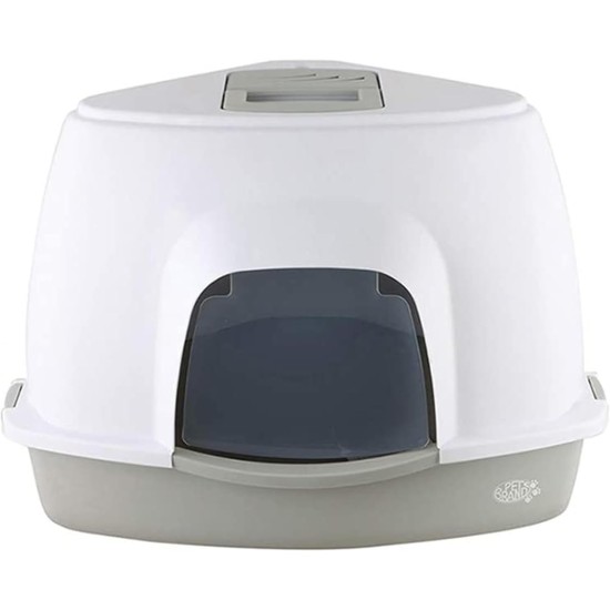 Cat Litter Tray Oval Hooded Kitten Toilet Lightweight Hygienic with Filter Grey Cat Litter Tray Oval Hooded Kitten Toilet Lightweight Hygienic with Filter Grey
