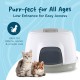 Cat Litter Tray Oval Hooded Kitten Toilet Lightweight Hygienic with Filter Grey Cat Litter Tray Oval Hooded Kitten Toilet Lightweight Hygienic with Filter Grey