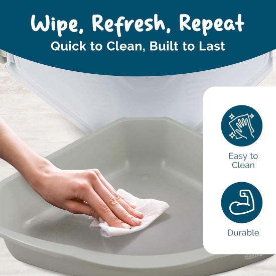 Cat Litter Tray Oval Hooded Kitten Toilet Lightweight Hygienic with Filter Grey Cat Litter Tray Oval Hooded Kitten Toilet Lightweight Hygienic with Filter Grey