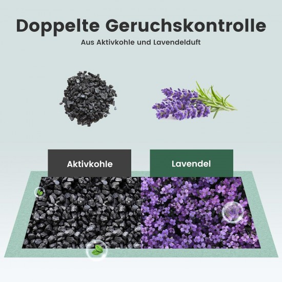Cat Litter Tray Pads Lavender Scented 16.9 x 11.4 Inch Odour Control with Activated Carbon for Breeze Box - Pack of 20 - Green Cat Litter Tray Pads Lavender Scented 16.9 x 11.4 Inch Odour Control with Activated Carbon for Breeze Box - Pack of 20 - Green