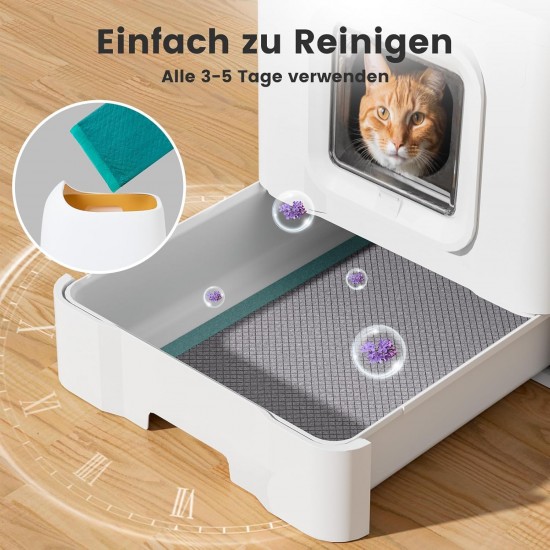 Cat Litter Tray Pads Lavender Scented 16.9 x 11.4 Inch Odour Control with Activated Carbon for Breeze Box - Pack of 20 - Green Cat Litter Tray Pads Lavender Scented 16.9 x 11.4 Inch Odour Control with Activated Carbon for Breeze Box - Pack of 20 - Green