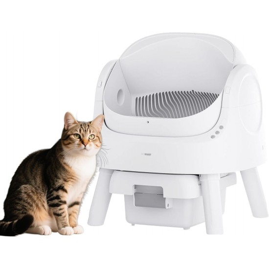 Cat Litter Tray Self-Cleaning, Intelligent Cat Litter Tray - Open Top Design, Large Capacity, Manual & Automatic Modes, Ideal for Households with Short Term Absence Cat Litter Tray Self-Cleaning, Intelligent Cat Litter Tray - Open Top Design, Large Capacity, Manual & Automatic Modes, Ideal for Households with Short Term Absence