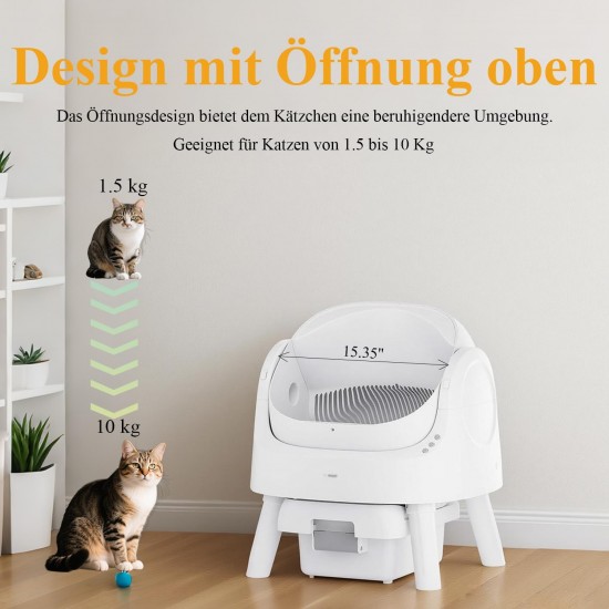 Cat Litter Tray Self-Cleaning, Intelligent Cat Litter Tray - Open Top Design, Large Capacity, Manual & Automatic Modes, Ideal for Households with Short Term Absence Cat Litter Tray Self-Cleaning, Intelligent Cat Litter Tray - Open Top Design, Large Capacity, Manual & Automatic Modes, Ideal for Households with Short Term Absence