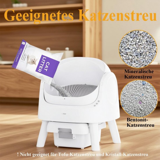 Cat Litter Tray Self-Cleaning, Intelligent Cat Litter Tray - Open Top Design, Large Capacity, Manual & Automatic Modes, Ideal for Households with Short Term Absence Cat Litter Tray Self-Cleaning, Intelligent Cat Litter Tray - Open Top Design, Large Capacity, Manual & Automatic Modes, Ideal for Households with Short Term Absence