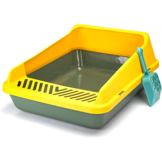 Cat Litter Tray with Scoop, Compact Design, Easy Cleaning, Durable Material, Ideal for Cat Hygiene and Comfort Cat Litter Tray with Scoop, Compact Design, Easy Cleaning, Durable Material, Ideal for Cat Hygiene and Comfort