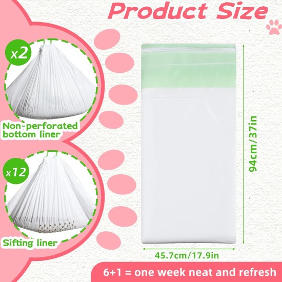 Cat Waste Bags with Filter Hole, Cat Litter Tray Inserts, Drawstring Bag, Sieve Cat Litter Liners for Cat Litter Tray (14 Pieces, 2 Packs) Cat Waste Bags with Filter Hole, Cat Litter Tray Inserts, Drawstring Bag, Sieve Cat Litter Liners for Cat Litter Tray (14 Pieces, 2 Packs)