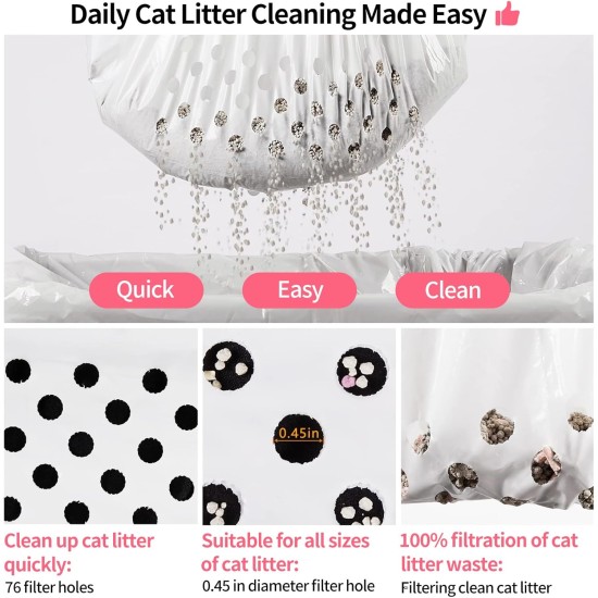 Cat Waste Bags with Filter Hole, Cat Litter Tray Inserts, Drawstring Bag, Sieve Cat Litter Liners for Cat Litter Tray (14 Pieces, 2 Packs) Cat Waste Bags with Filter Hole, Cat Litter Tray Inserts, Drawstring Bag, Sieve Cat Litter Liners for Cat Litter Tray (14 Pieces, 2 Packs)