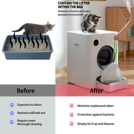 Cat Waste Bags with Filter Hole, Cat Litter Tray Inserts, Drawstring Bag, Sieve Cat Litter Liners for Cat Litter Tray (14 Pieces, 2 Packs) Cat Waste Bags with Filter Hole, Cat Litter Tray Inserts, Drawstring Bag, Sieve Cat Litter Liners for Cat Litter Tray (14 Pieces, 2 Packs)